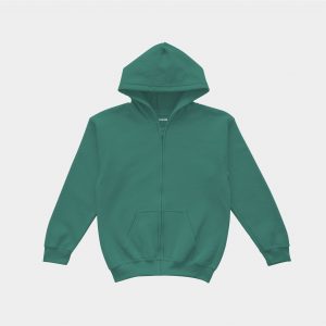 Áo hoodie màu Xanh Rêu dây kéo
